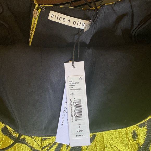 ALICE + OLIVIA Tayla Metallic Brocade Mini Dress. Size 0. NWT - Picture 16 of 16